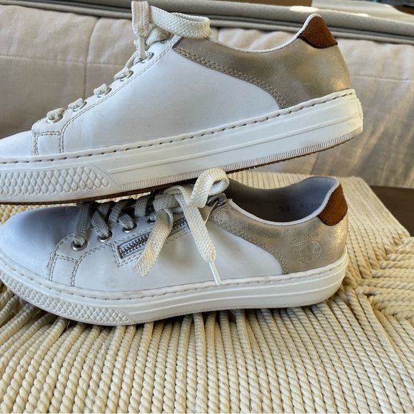 Rieker White and Tan Casual Athletic Shoes - Picture 6 of 7